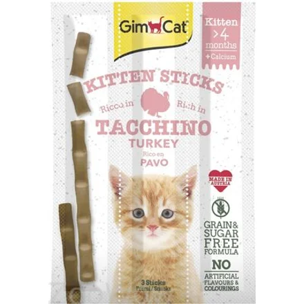 GimCat Sticks Kitten, индейка, 3 × 3 г